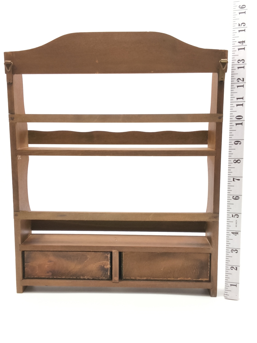 Vintage Imperial International Wood Wall Collectible Shelf/Spice Rack, 2 Drawers - Picture 4 of 12